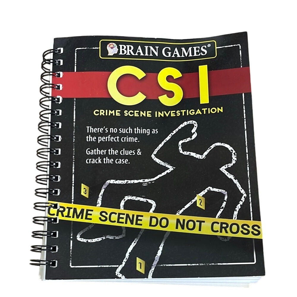 Brain Games CSI Crime Scene Investigation Puzzle‎ Book Spiral Bound